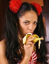 Naked teens play sexy games in the kitchen